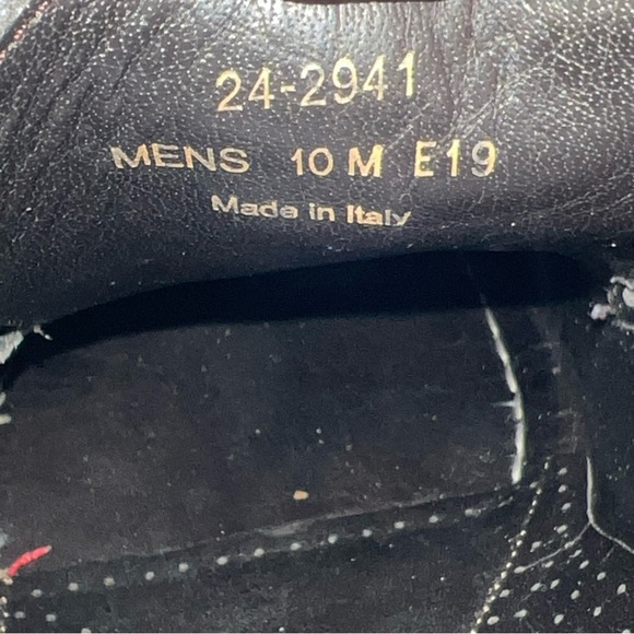 Johnston & Murphy Men's Leather Black Cap Toe Size 10M 24-2941 Made In Italy - Picture 11 of 12